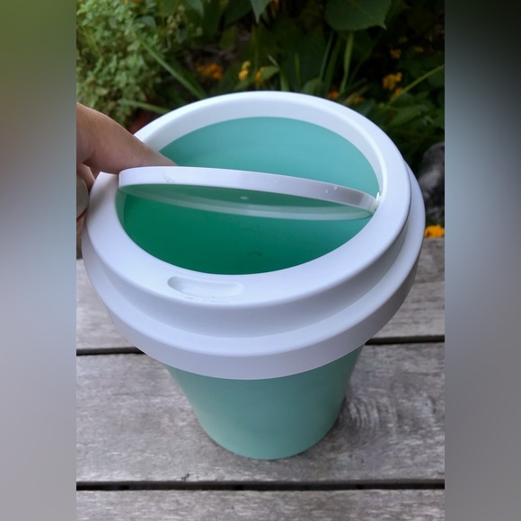 Oversized Jumbo Plastic Coffee Cup Shaped Aqua Container Bin Room Decor Display - Picture 3 of 13